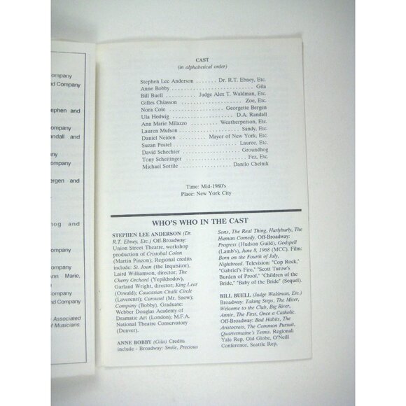 Groundhog Manhattan Theatre Club Elizabeth Swados Annne Bobby Bill Buell NYC - Picture 4 of 5